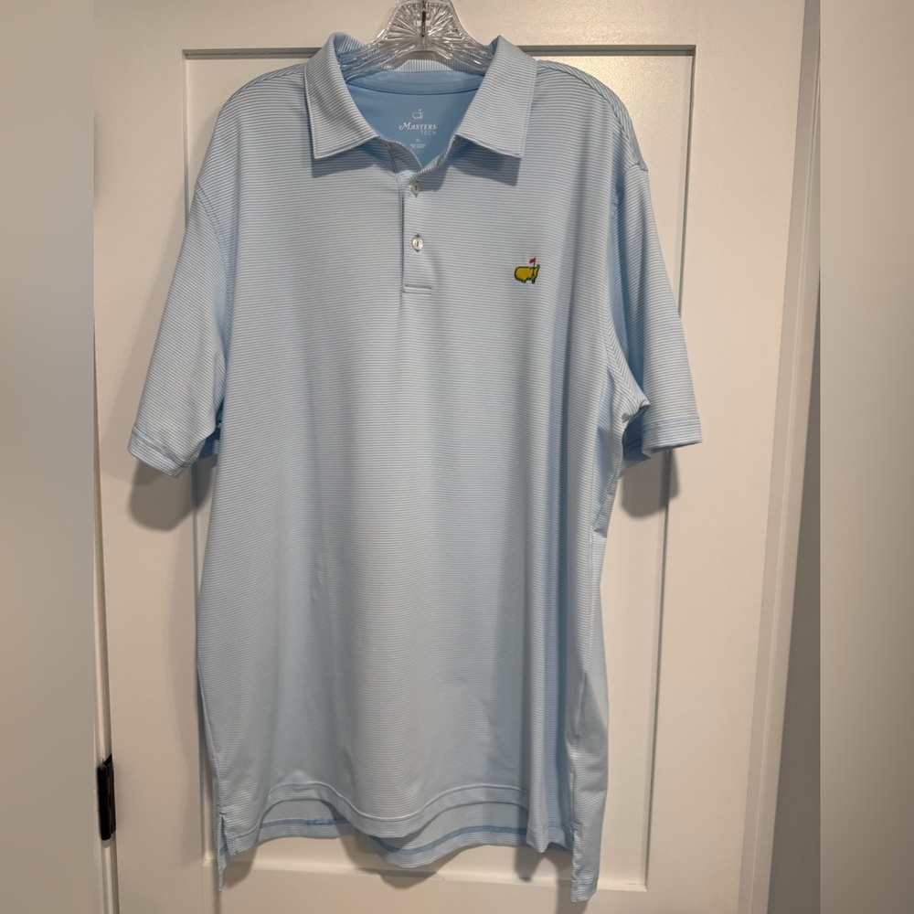 Masters Tech Light Blue/White Polo Shirt, Size XL - Picture 2 of 7